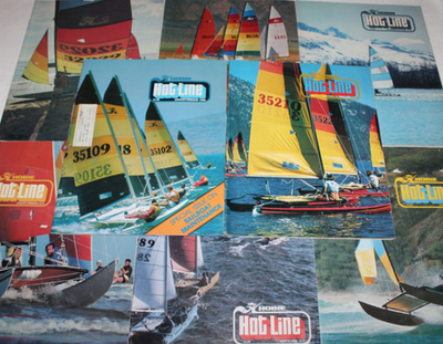 #ad #ad 8 vintage Hobie cat Hot Line magazines 1978 1980 lot sailboat catamaran $40.00