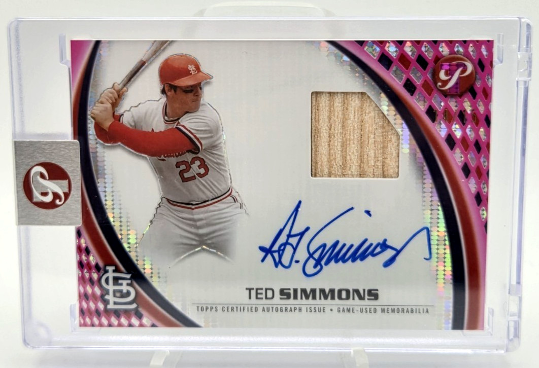 Ted Simmons Pink /15 On Card Auto Game Used Relic 2026 Topps Pristine PPAR-TS