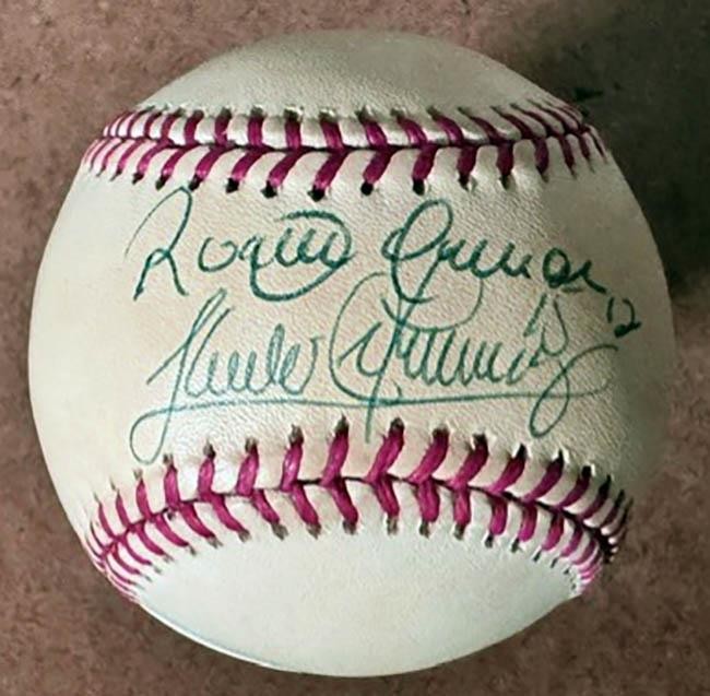 Roberto Alomar and Sandy Alomar DUAL Autographed Major League Baseball