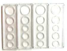 4 Birth Year Coin plastic Snap-Tite Holder cases, 5 openings, no coins included