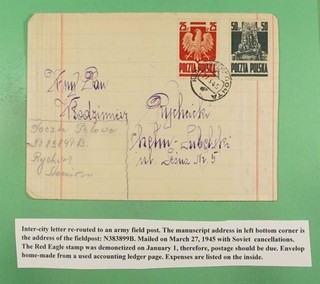 DR WHO 1945 POLAND HAND MADE COVER WWII CENSORED R48560
