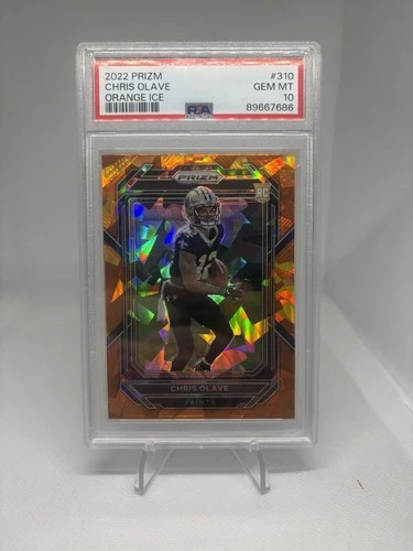 2022 Panini Prizm Orange Ice Prizm #310 Rookies Chris Olave PSA 10 New Orleans