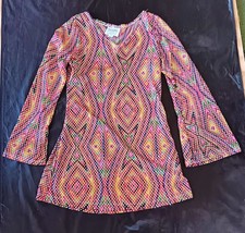 California Costume girls shiny sparkly disco dress big long sleeves