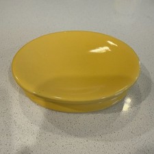 Vintage Yellow Porcelain Oval Soap Tray Retro 1960s Ceramic Bathroom Accessory