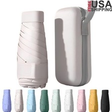 Compact UV Protection Mini Umbrella Windproof Travel Rain Sun Shade 6 Ribs New