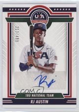2022 Panini USA Baseball Stars & Stripes Blue Ink 213/499 RJ Austin Auto 0j81