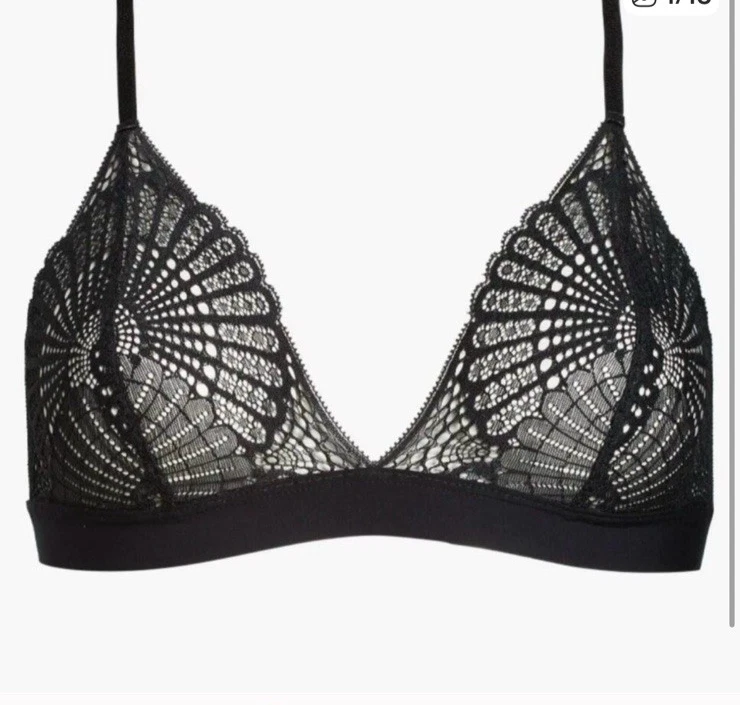 Commando bralette Butter & Lace sz M sheer black lace triangle - Image 3 of 3