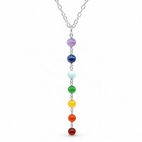 7 Chakra Edelstein Halskette AnhäNger Silber Heilung Kristall Meditation Schmuck