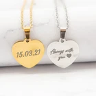 Personalised Custom Engraved Heart Necklace. Name Date Pendant.Gift for Her/Him