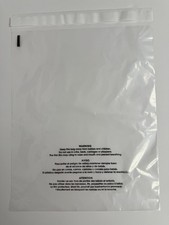 12" x 15" 500 COUNT SELF SEAL CLEAR POLY BAGS WITH SUFFOCATION WARNING