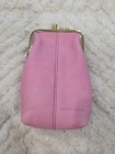 Pink Genuine Leather Cigarette Case/coin Purse Triple Kiss Lock Smalls Bin