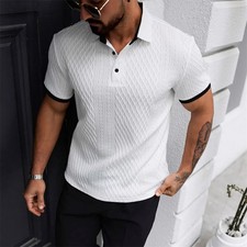 Men's Polo Shirt Casual Short Sleeve Golf Shirt Summer Vacation Beach Shirts
