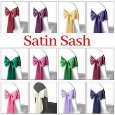 Wedding Satin Chair Sashes For Chair Cover Bow Sash Wider Fuller Bow Party Decor