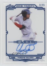 2019 Leaf Trinity Clear Auto Blue 8/45 Yordys Valdes #CA-YV1 Auto 9cf