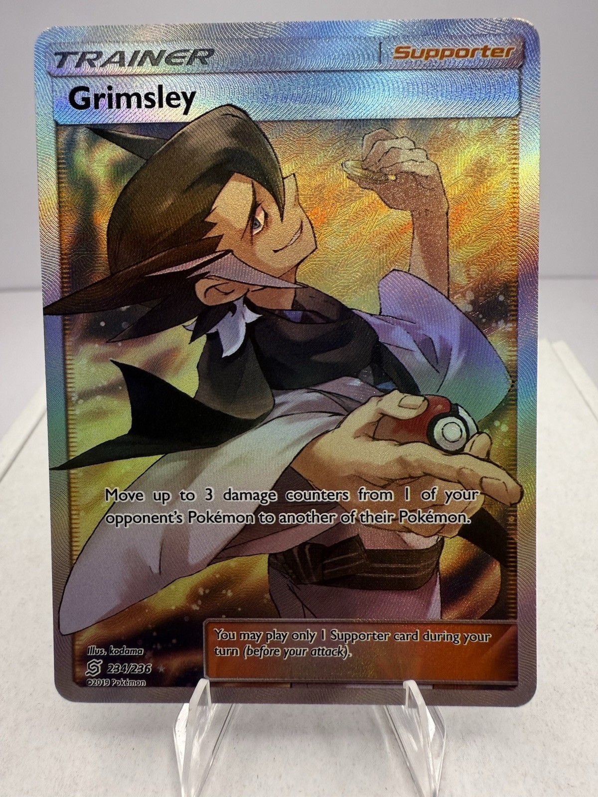 Grimsley (Full Art) - 234/236 Sun & Moon Unified Minds Ultra Rare - NM - POKEMON