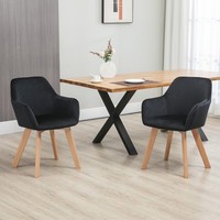 Homcom EsszimmerstüHle 2Er Set, KüChenstuhl Mit Armlehne, RüCkenlehne, Samtoptik