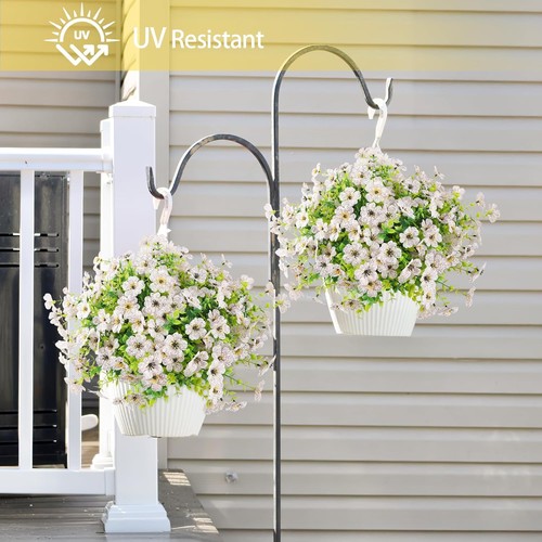 Künstliche Blumen Outdoor Kunstpflanzen UV beständig Gefälschte Terrasse 12 Stück, weiß - Bild 2 von 9