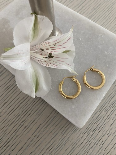 Elizabeth Locke Fine Jewelry 19 K Yellow Gold Small Hammered Hoops - 第 1/7 張圖片