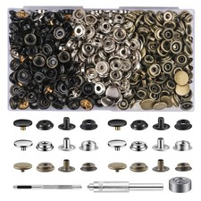 420-Piece Leather Snap  Fastener Kit - 5/8" 15mm Snap Button Kit - For Leather