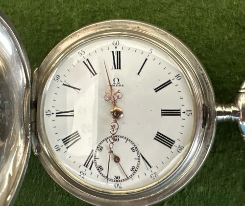 Ultra Rare Antique 1912 Omega 15j 16s Pocket Watch Silver Grand Prix Paris 1900