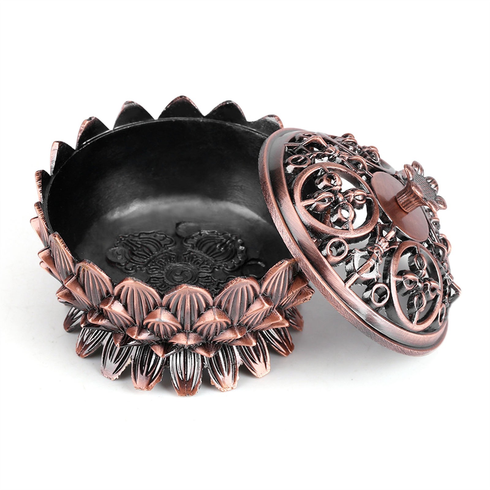 1Pc Vintage Alloy Incense Burner Elegant Shape For Home Decoration