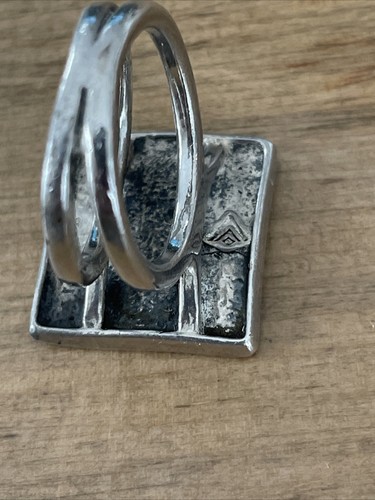Silpada 925 Sterling Silver Hammered Square Ring Sz 7 - Picture 5 of 8