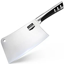 Utopia Kitchen 7 Inches Cleaver Knife Chopper Butcher Knife Stainless Steel for