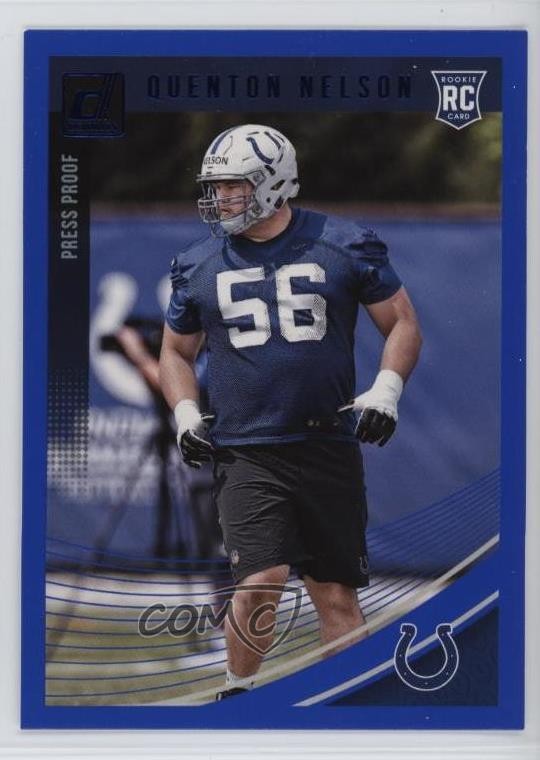 2018 Panini Donruss Rookie Press Proof Blue Quenton Nelson #351 uu6