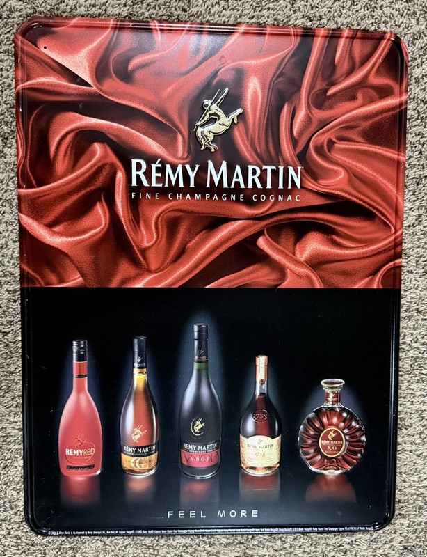 Remy Martin Advertising Sign, Metal Bar Sign Vintage Sign, Liquor Sign 17” x 24”