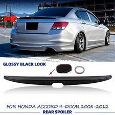 All Glossy Black Rear Trunk Spoiler Wing Lip For Honda Accord Sedan 2008-2012