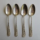 New ListingKirk Stieff Rose Sterling Silver 4 x Oval Spoon 6 5/8" Repousse No Monogram