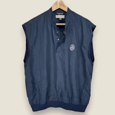 Atlanta Athletic Club Microfiber Windbreaker Vest Women Large Navy Blue Golf