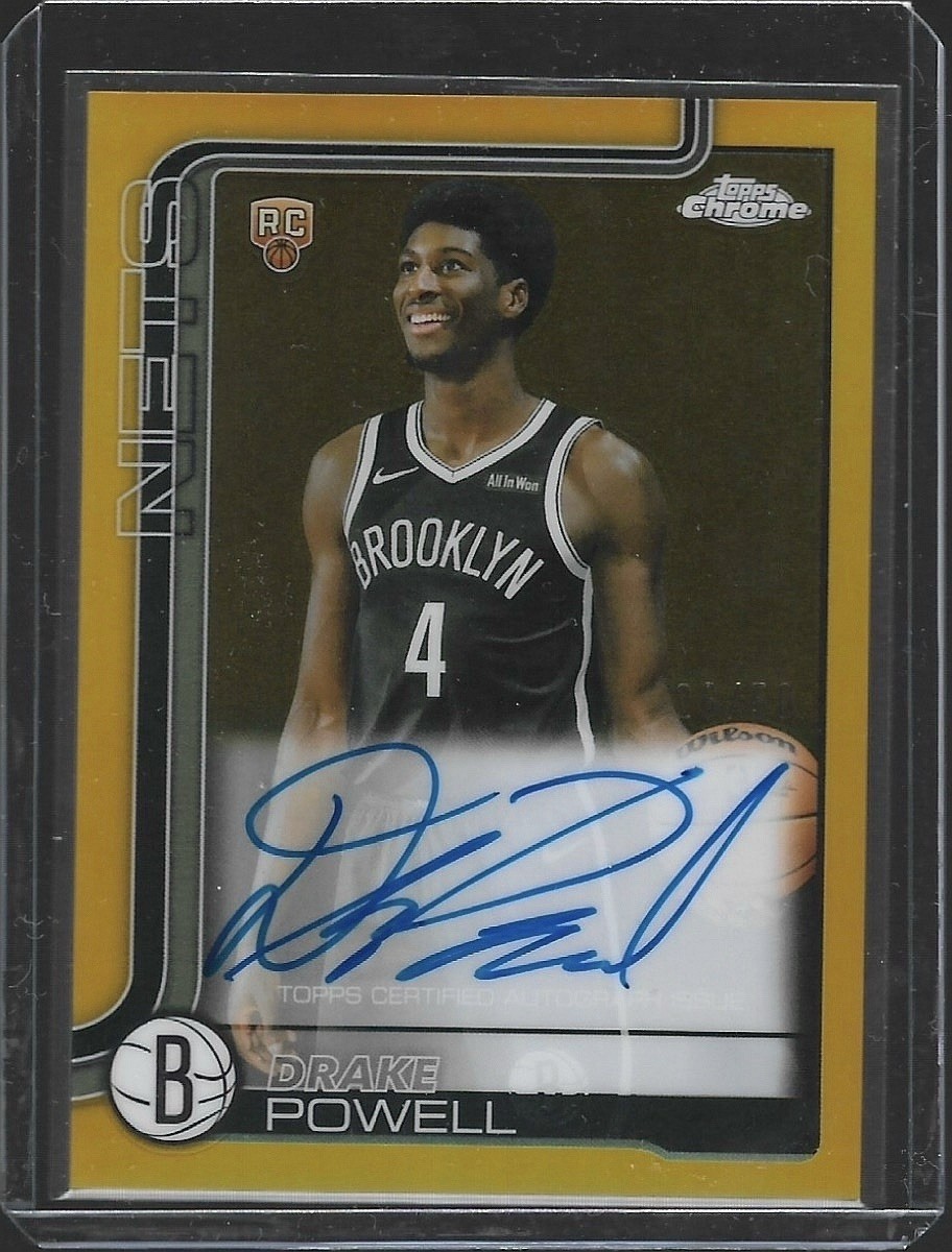 2025 Topps Chrome Basketball #TCAR-DP Drake Powell - True Gold Autograph /50 SSP