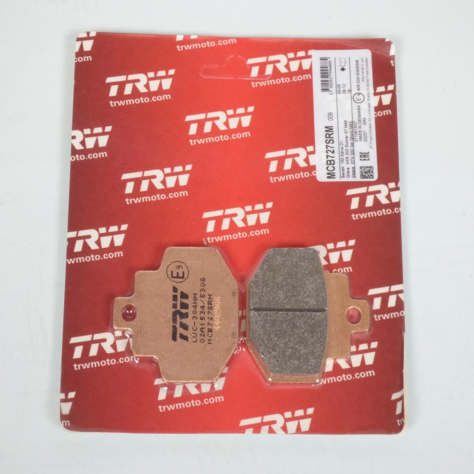 Plaquette de frein TRW Piaggio 180 Super Lx Gtx pour réparer un freinage mou ou usé