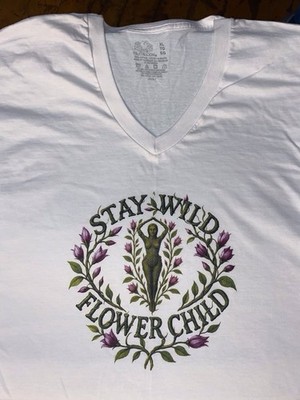 Stay Wild Flower Child Tee   Boho Goddess Design (Crew Neck S 5XL or V-Neck XL)