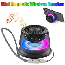 Mini Magnetic Bluetooth Speaker w/RGB Lights TWS Function Portable Phone Holder