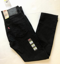 New Levis Men Jeans Premium 502 Regular Taper Fit Stretch Black Denim Jean 29X30