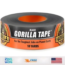 Heavy Duty Black Duct Tape Gorilla Tough Weather Resistant Large 10 yard Roll