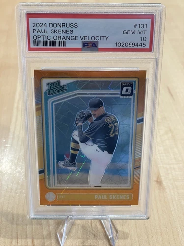 PAUL SKENES - 2024 DONRUSS - #131 - OPTIC RATED PROSPECT ORANGE VELOCITY PSA 10