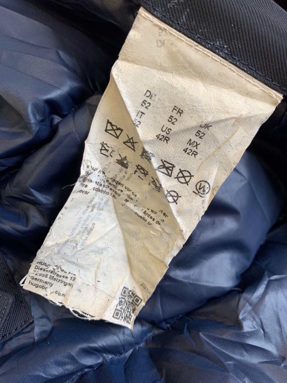 Hugo Boss  Down Parka Jacket Navy Blue Water Repellent Wind Resistant M/L  #195 thumbnail 5