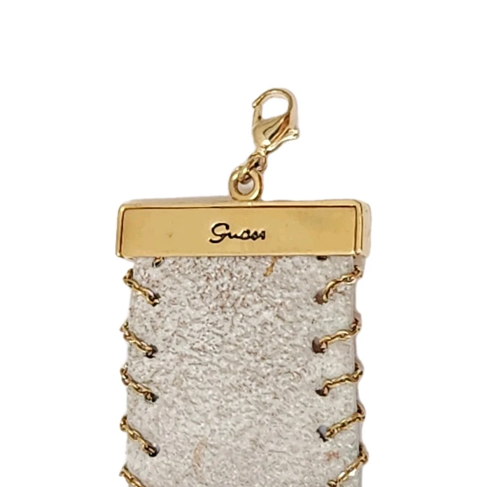 Nuevo brazalete de cadena dorada de cuero tostado firmado por Guess para hombre o mujer talla 7,25"-9,25" Foto 3 de 4