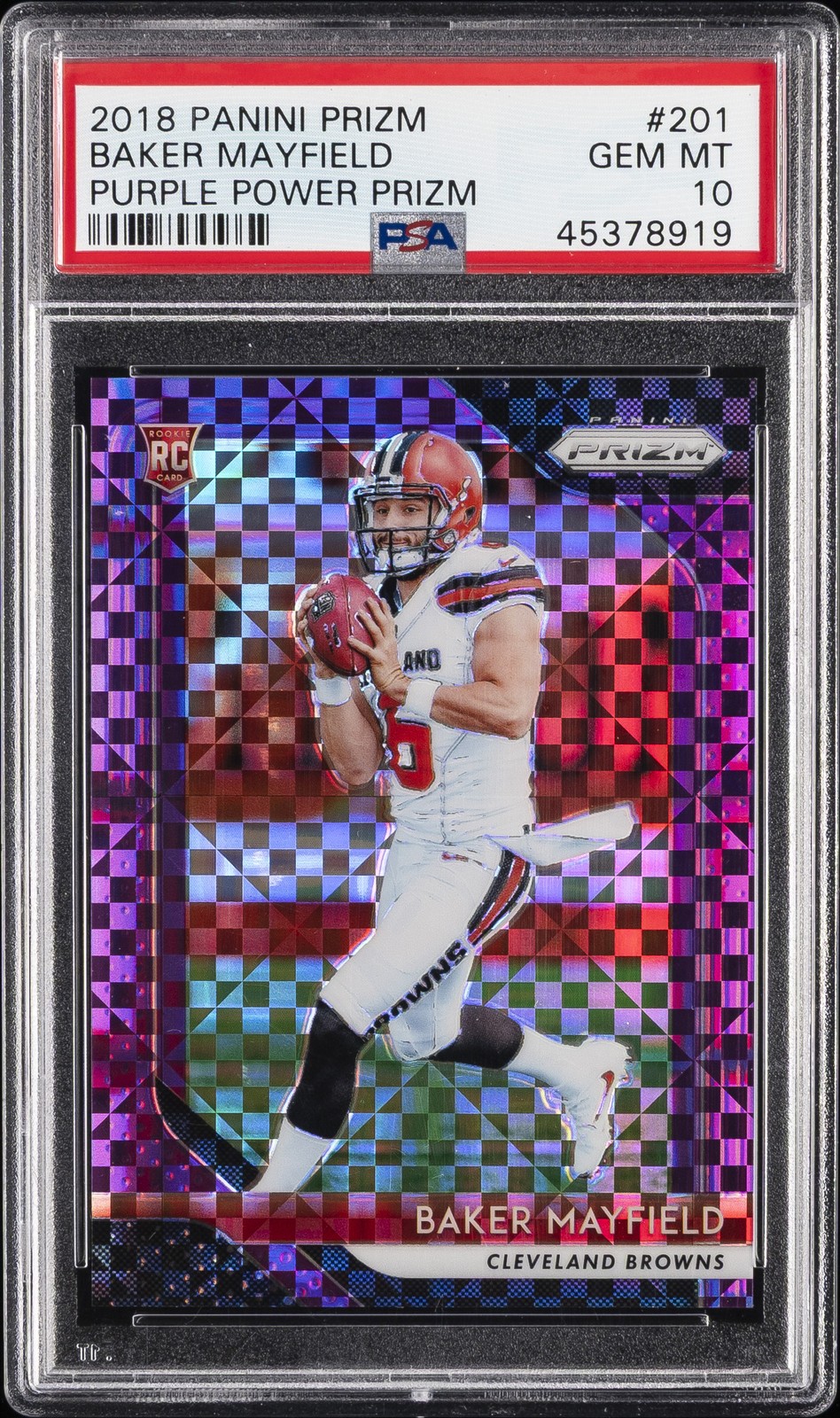 Baker Mayfield Panini Prizm #201 Purple Power