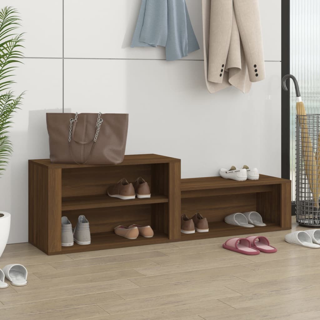 Mobile Porta Scarpe Salvaspazio 150cm - Legno Multistrato Rovere