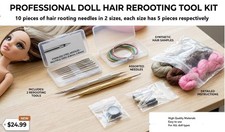 10 Pieces Rerooting Tool for Doll Hair Rooting Reroot Rehair Needles Stai