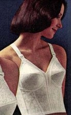 NWT Vint 1970s Sears Perma Prest Longline Pointy Cup Bra White Sz 38C Rockabilly