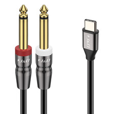 J D USB C to Dual 6.35Mm 1/4 Inch TS Stereo Audio Y Splitter Cable, Compatible w