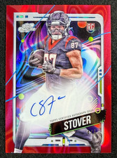 CADE STOVER 2024 Topps Cosmic Chrome RARE Red Flare ON CARD Auto /5 RC TEXANS