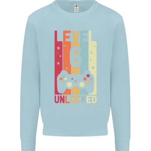 6th Birthday 6 Year Old Level Up Gaming Kids Sweatshirt Jumper - Picture 10 of 29