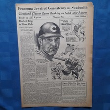Cleveland Indians Tito Francona 1962 by Lou Darvas Illustrated Original 