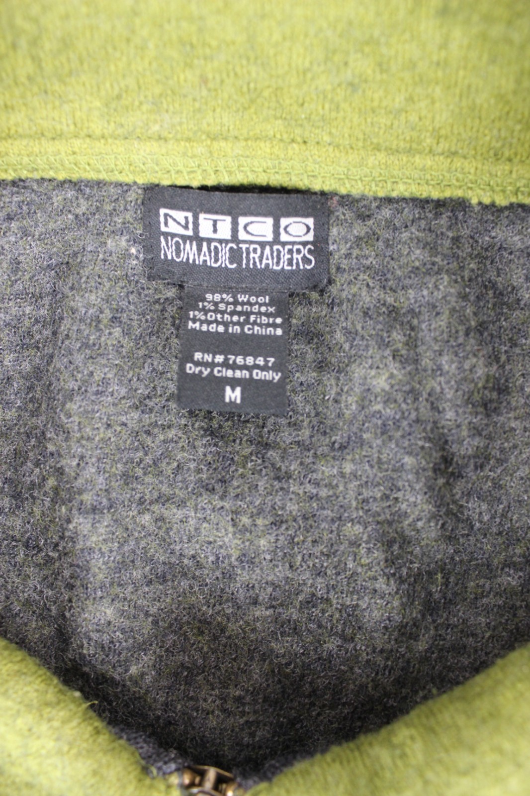 Nomadic Traders Wool Jacket M Green Full Zip Warm… - image 11